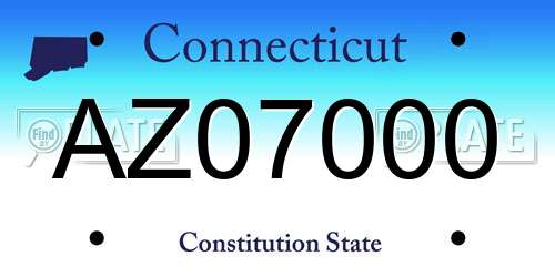 AZ07000 Connecticut License Plate