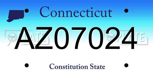 AZ07024 Connecticut License Plate