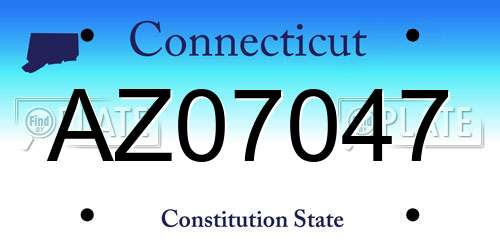 AZ07047 Connecticut License Plate