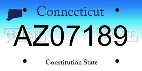 AZ07189 Connecticut License Plate