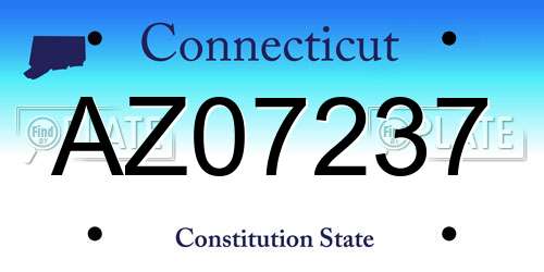 AZ07237 Connecticut License Plate