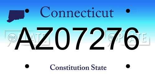 AZ07276 Connecticut License Plate