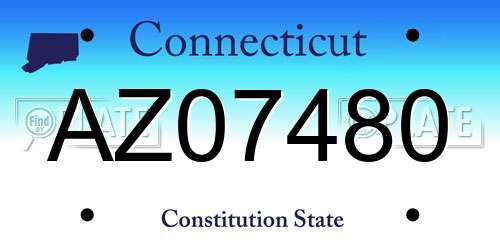 AZ07480 Connecticut License Plate