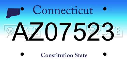 AZ07523 Connecticut License Plate