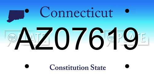 AZ07619 Connecticut License Plate