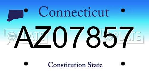 AZ07857 Connecticut License Plate