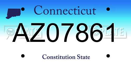AZ07861 Connecticut License Plate