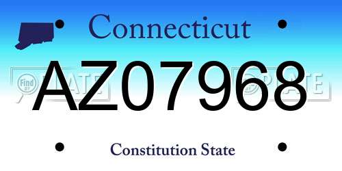 AZ07968 Connecticut License Plate
