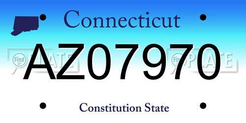 AZ07970 Connecticut License Plate