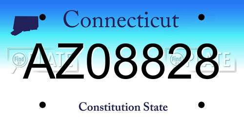 AZ08828 Connecticut License Plate