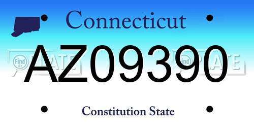 AZ09390 Connecticut License Plate
