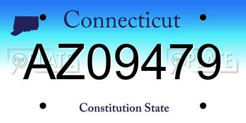 AZ09479 Connecticut License Plate