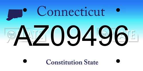 AZ09496 Connecticut License Plate