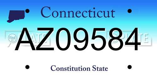 AZ09584 Connecticut License Plate