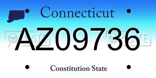 AZ09736 Connecticut License Plate