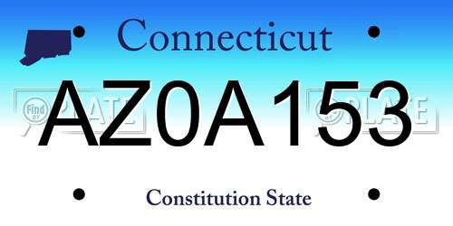 AZ0A153 Connecticut License Plate