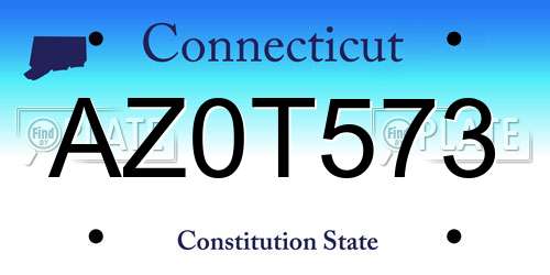 AZ0T573 Connecticut License Plate