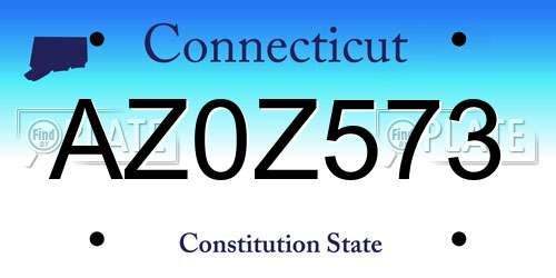 AZ0Z573 Connecticut License Plate