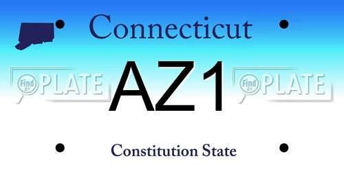 AZ1 Connecticut License Plate