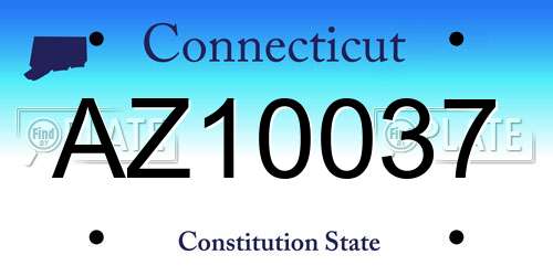AZ10037 Connecticut License Plate