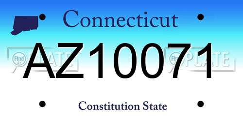 AZ10071 Connecticut License Plate