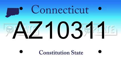 AZ10311 Connecticut License Plate