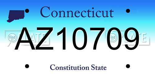 AZ10709 Connecticut License Plate