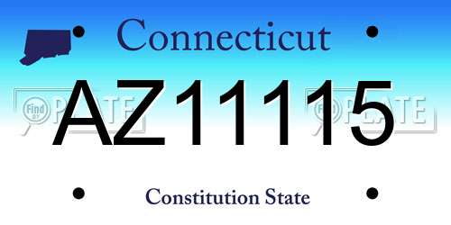 AZ11115 Connecticut License Plate