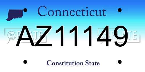 AZ11149 Connecticut License Plate