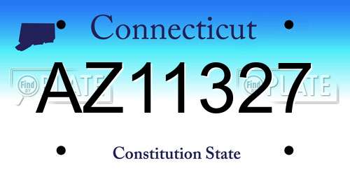 AZ11327 Connecticut License Plate