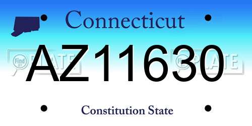 AZ11630 Connecticut License Plate