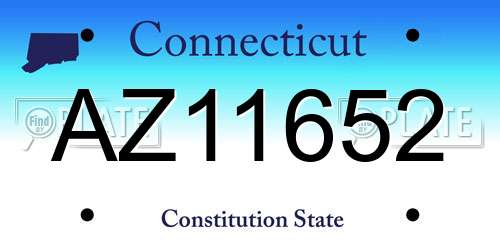AZ11652 Connecticut License Plate