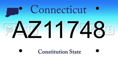 AZ11748 Connecticut License Plate