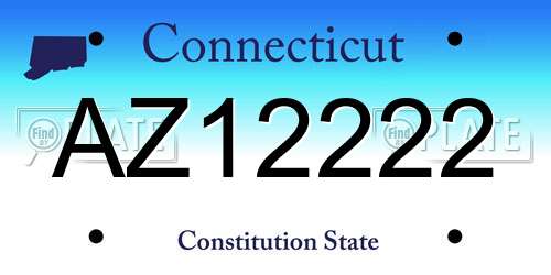 AZ12222 Connecticut License Plate
