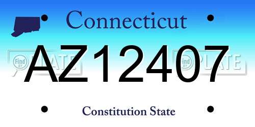 AZ12407 Connecticut License Plate