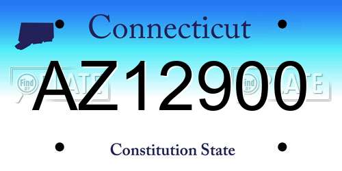 AZ12900 Connecticut License Plate