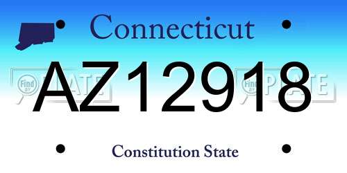 AZ12918 Connecticut License Plate