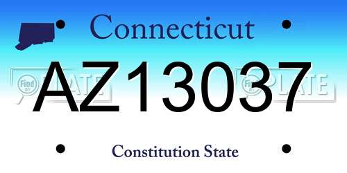 AZ13037 Connecticut License Plate