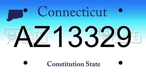 AZ13329 Connecticut License Plate