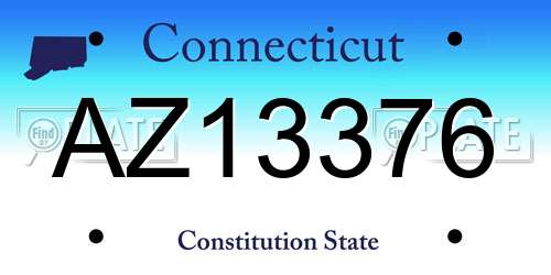 AZ13376 Connecticut License Plate
