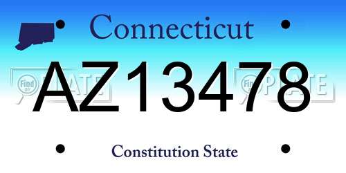 AZ13478 Connecticut License Plate