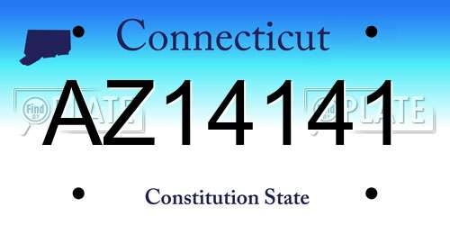 AZ14141 Connecticut License Plate