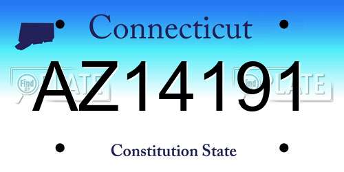 AZ14191 Connecticut License Plate
