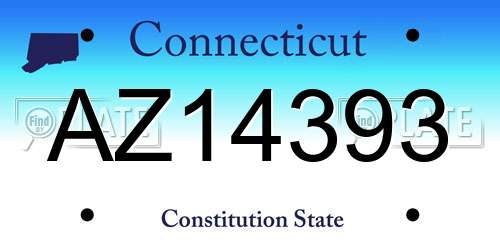 AZ14393 Connecticut License Plate