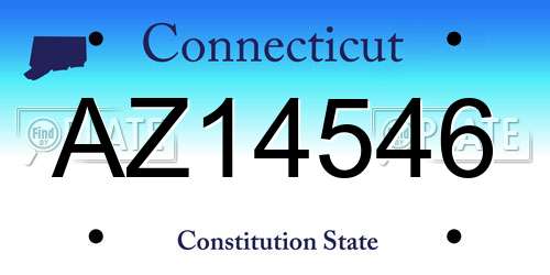 AZ14546 Connecticut License Plate