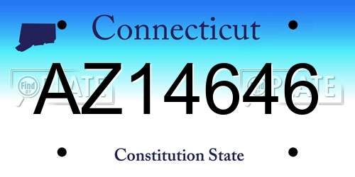 AZ14646 Connecticut License Plate