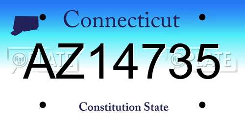 AZ14735 Connecticut License Plate