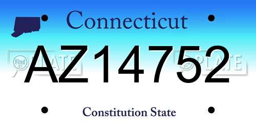 AZ14752 Connecticut License Plate