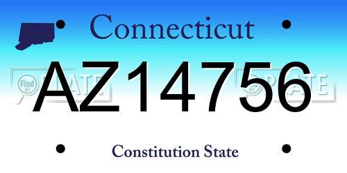 AZ14756 Connecticut License Plate