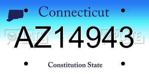AZ14943 Connecticut License Plate